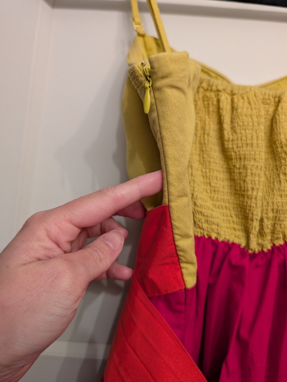Anthro Maeve Colorblock Spaghetti Strap/Strapless Fit-and-Flare Dress - Picture 5 of 16